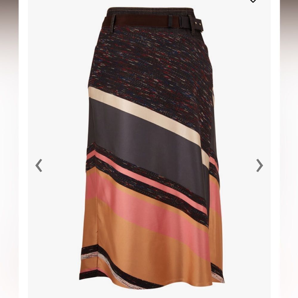 Asymmetrical Women's Skirt in Black, Pink, and Tan - Picture 9 of 16